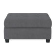 Maston dark gray tufted microfiber storage ottoman front view