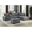 Front view of Maston Gray Sectional highlighting reversible configuration