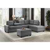 Front view of Maston Gray Sectional highlighting reversible configuration