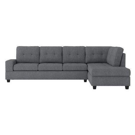Maston dark gray 2-piece reversible sectional sofa front view