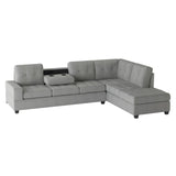 Side angle of Maston fabric sectional sofa