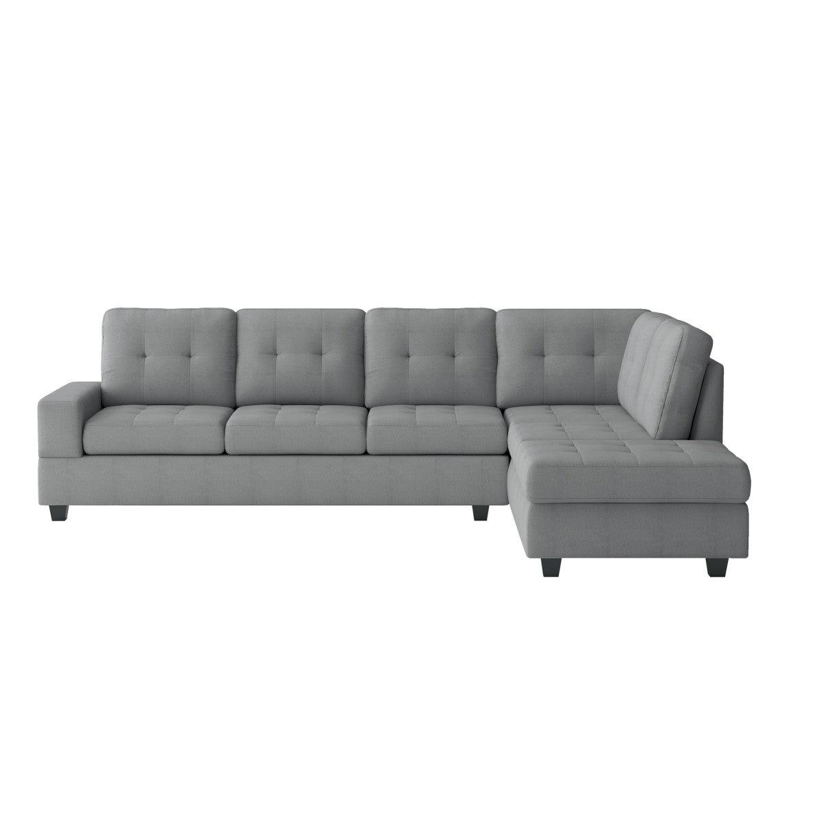 Maston Gray Microfiber sectional sofa front view