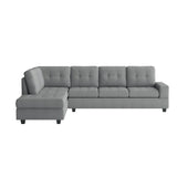 Side angle of Maston Gray Microfiber sectional sofa