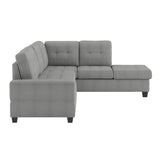 Room view of Maston light gray fabric sectional sofa