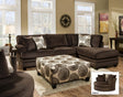 Selena Chocolate 124 inch sectional sofa main view showing plush upholstery
