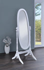 Foyet Oval Cheval Mirror White front view showing full-length oval mirror
