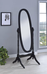 Foyet Oval Cheval Mirror Black front view