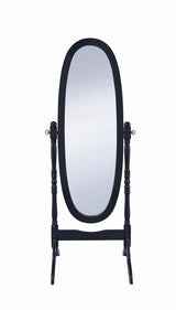 Detail of swivel base and curved legs on Foyet Oval Cheval Mirror