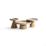 Romena Gold 3-Piece Coffee Table Set angled side view
