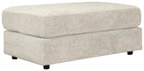 Soletren Stone Chenille Oversized Ottoman head-on view