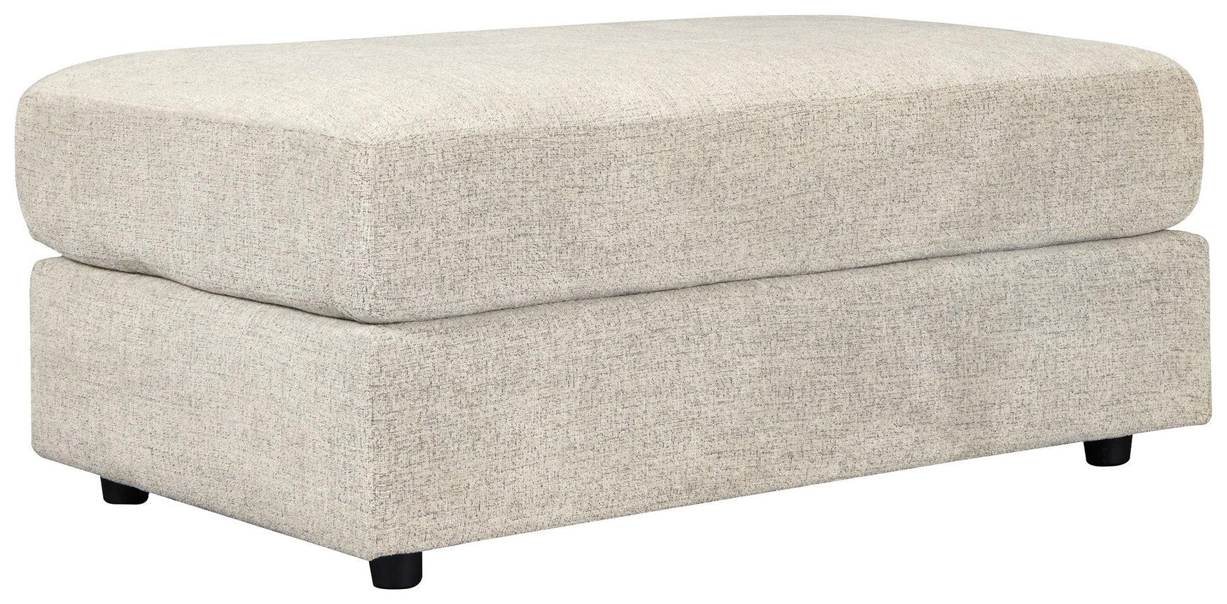 Soletren Stone Chenille Oversized Ottoman head-on view