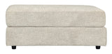 Soletren Stone Chenille Oversized Ottoman dimension diagram