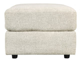 Soletren Stone Chenille Oversized Ottoman top surface view