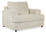 Soletren Stone chair and ottoman angled view