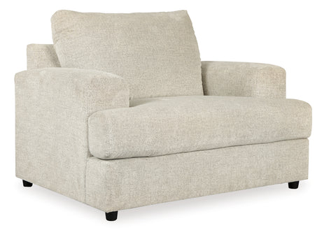 Soletren Stone chair and ottoman angled view