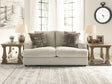 Soletren Stone Chenille Loveseat front angle view