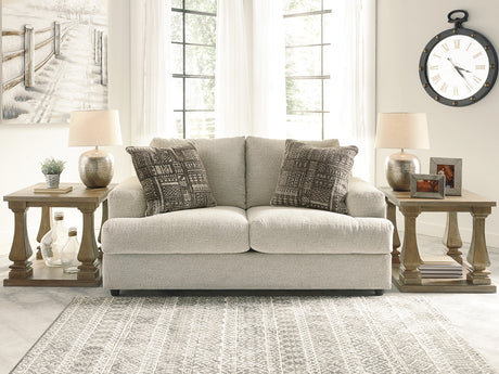 Soletren Stone Chenille Loveseat front angle view