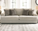 Close-up detail of chenille upholstery on Soletren sofa