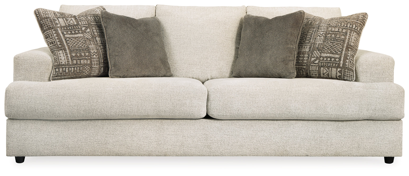 Soletren Stone chenille sofa side view