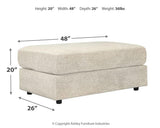 Soletren Stone Chenille Oversized Ottoman side view
