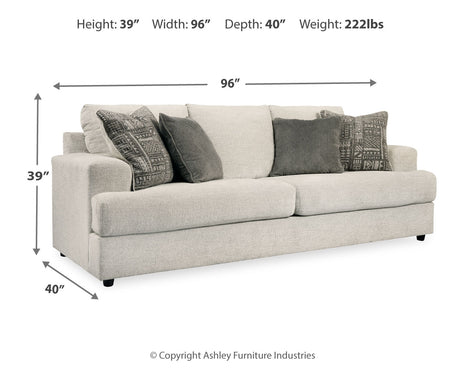 Dimension diagram for Soletren sofa sleeper