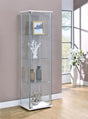 Bellatrix White Rectangular 4-Shelf Curio Cabinet front view