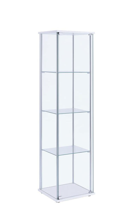 Bellatrix Curio Cabinet illuminated LED lighting closeup