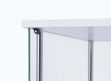 Bellatrix Curio Cabinet side profile showing glass shelves