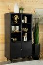 Santiago Rectangular 4-Door Cabinet matte black front angle