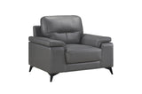 Front view of loveseat in Mischa Dark Gray set