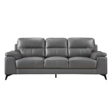 Mischa Dark Gray Leather Match Sofa front view