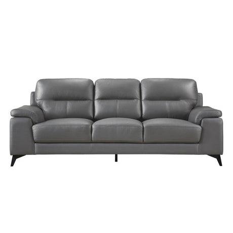 Mischa Dark Gray Leather Match Sofa front view