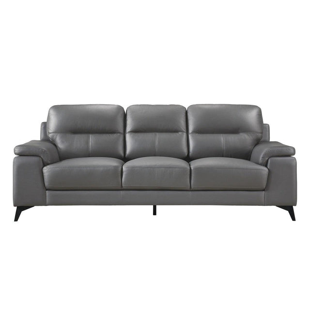 Mischa Dark Gray Leather Match Sofa front view