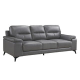 Side view of Mischa Dark Gray Leather Match Sofa