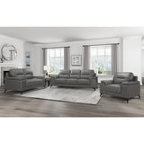 Mischa Dark Gray Love Seat seating area showing plush cushions
