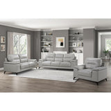 Mischa Silver Gray Sofa angled front view