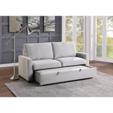 Price Light Gray Convertible Studio Sofa open bed side view