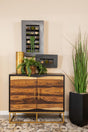 Zara 2-Door Accent Cabinet black walnut and gold, front angle