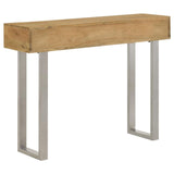 Side angle of Draco Console Table showing drawer and base