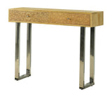 Draco Console Table with hand-carved floral drawers close-up