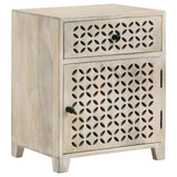 Close-up of diamond lattice door design on August Accent Cabinet