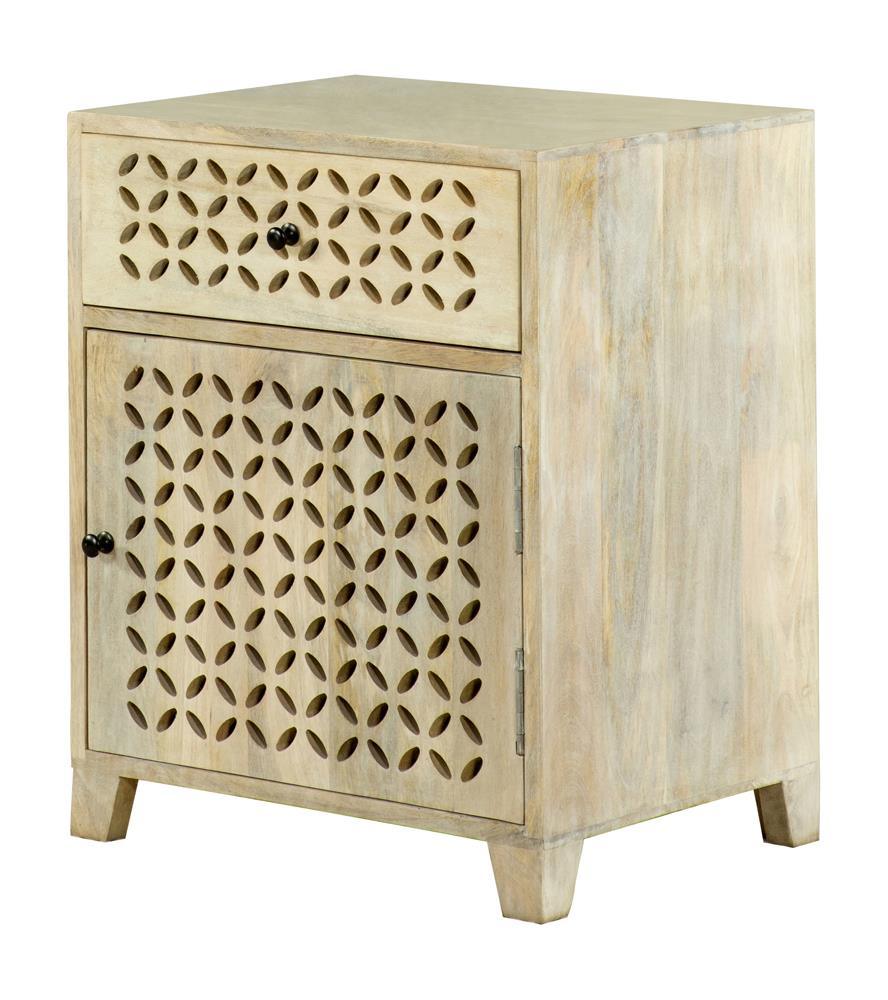 Side view of August 1-Door Accent Cabinet showing door and drawer