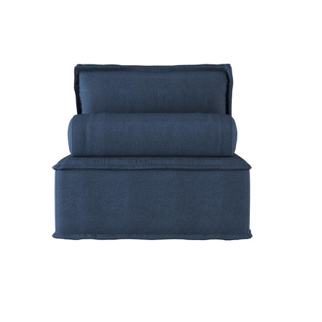 Ulrich Blue Upholstered Tufted Love Seat Back View