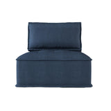 Ulrich Blue Modular Chair front angle showing textured fabric upholstery