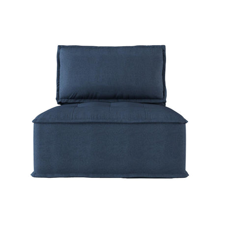 Ulrich Blue Modular Chair front angle showing textured fabric upholstery