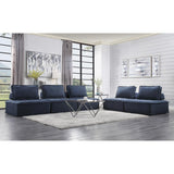 Ulrich Blue Upholstered Tufted Love Seat with Fabric Swatch