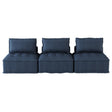 Ulrich blue tufted fabric sofa main front view