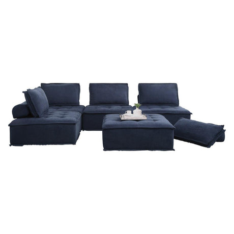 Ulrich Blue 5-Piece Modular Sectional sofa main front view
