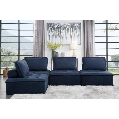 Side seating view of Ulrich Blue Modular Sectional