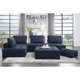 Ulrich Blue Sectional sofa side seating view